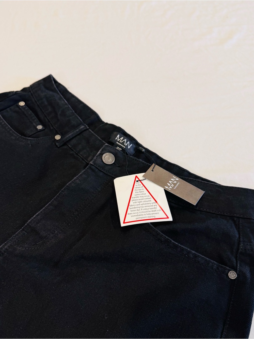 boohooMAN Mens Black Flare Jeans Size 36 Bootcut Wide Leg NWT Streetwear Y2K